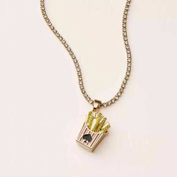 kate spade Jewelry - Kate Spade French Fry Charm Tennis Necklace